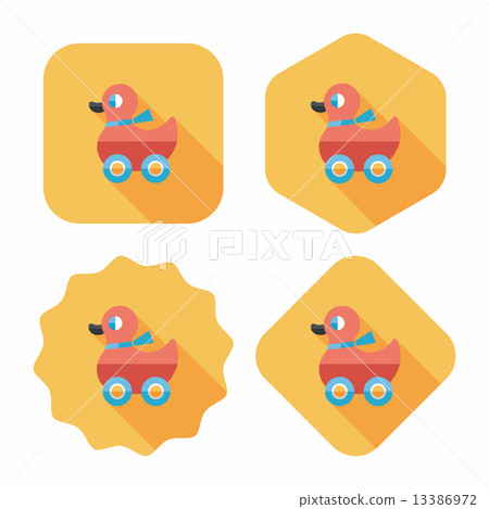 duck toy flat icon with long shadow,eps10 13386972