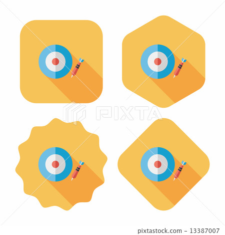 Darts target flat icon with long shadow,eps10 13387007