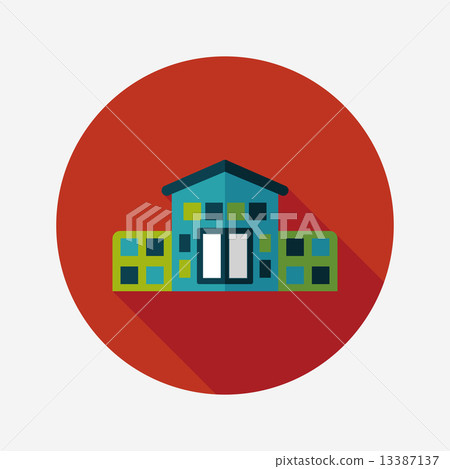Building house flat icon with long shadow,eps10 - Stock Illustration ...
