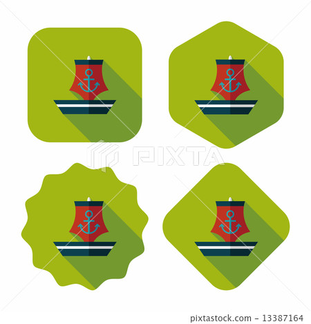 Sailboat flat icon with long shadow,eps10 Sailboat flat icon with long shadow,eps10 13387164