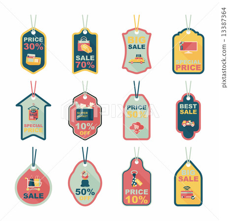 shopping tag banner flat design background set, eps10 shopping tag banner flat design background set, eps10 13387364
