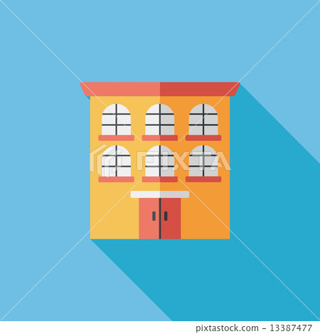 Building flat icon with long shadow,eps10 - Stock Illustration ...