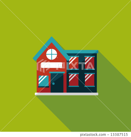 Building house flat icon with long shadow,eps10 - Stock Illustration ...