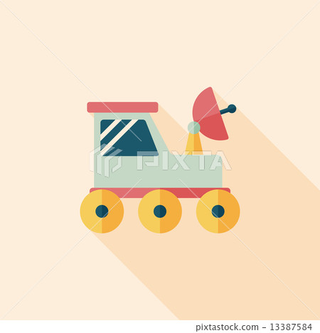 Space Rover flat icon with long shadow,eps10 13387584
