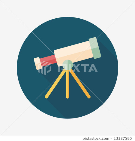 Space Telescope flat icon with long shadow,eps10 13387590