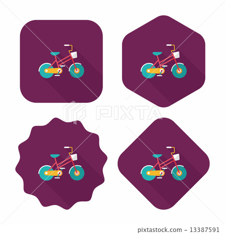 Transportation bicycle flat icon with long shadow,eps10 Transportation bicycle flat icon with long shadow,eps10 13387591