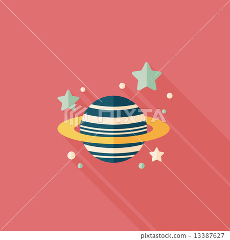 Space planet flat icon with long shadow,eps10 13387627