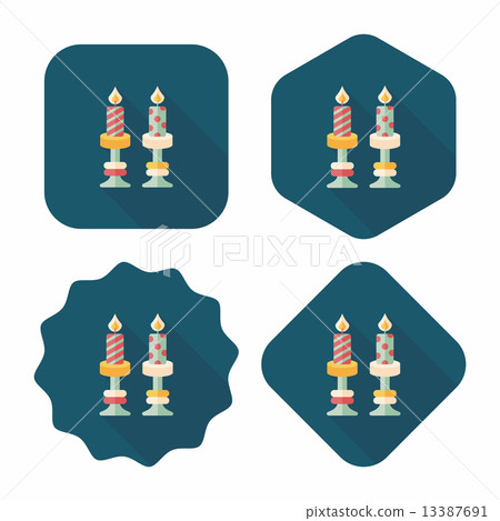 Christmas candle flat icon with long shadow,eps10 Christmas candle flat icon with long shadow,eps10 13387691