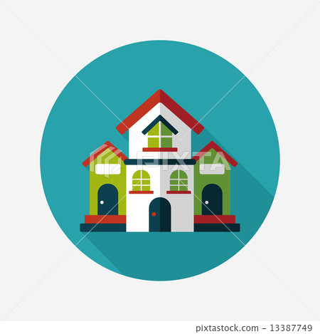 Building house flat icon with long shadow,eps10 - Stock Illustration ...