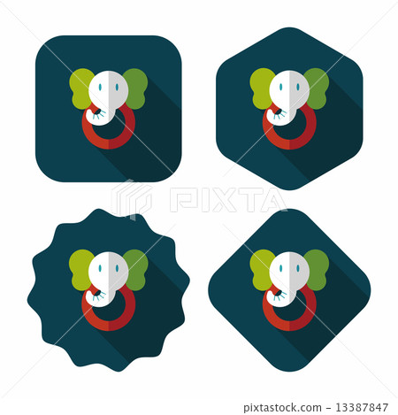 elephant toy flat icon with long shadow,eps10 elephant toy flat icon with long shadow,eps10 13387847