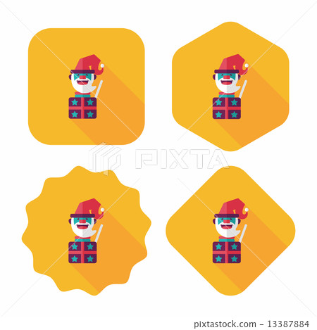 Santa Claus flat icon with long shadow, eps10 Santa Claus flat icon with long shadow, eps10 13387884