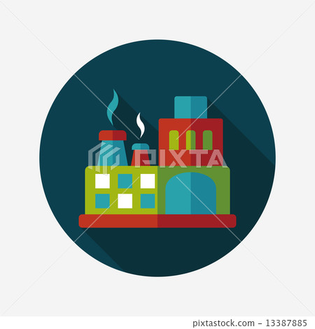Building factory flat icon with long shadow,eps10 Building factory flat icon with long shadow,eps10 13387885