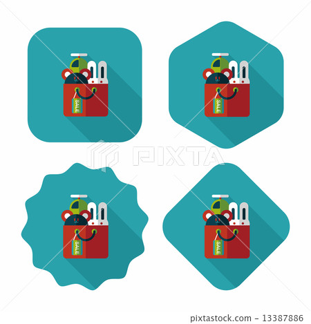 shopping present flat icon with long shadow,eps10 shopping present flat icon with long shadow,eps10 13387886
