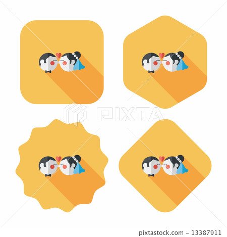 wedding couple flat icon with long shadow,eps10 - Stock Illustration ...