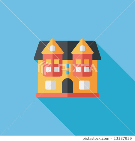 Building flat icon with long shadow,eps10 - Stock Illustration ...