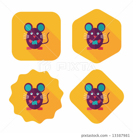 Pet mouse cage flat icon with long shadow,eps10 13387981