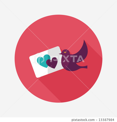 wedding invitation flat icon with long shadow,eps10 13387984