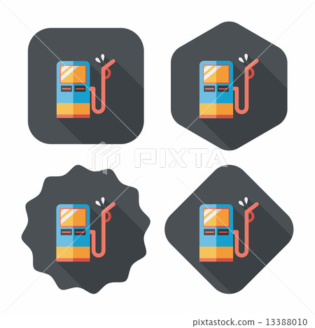 Fuel flat icon with long shadow 13388010