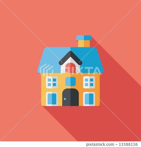 Building house flat icon with long shadow,eps10 - Stock Illustration ...