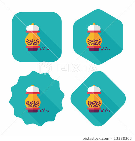 kitchenware pepper bottle flat icon with long shadow,eps10 13388363