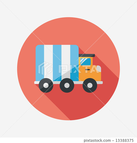 Transportation truck flat icon with long shadow,eps10 13388375