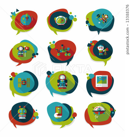 Space speech bubble flat design background set, eps10 Space speech bubble flat design background set, eps10 13388376
