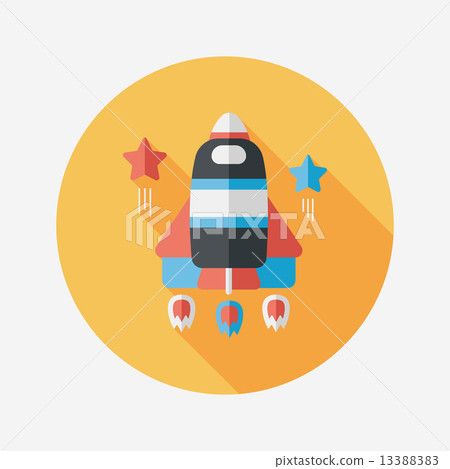 Space rocket flat icon with long shadow,eps10 - Stock Illustration ...