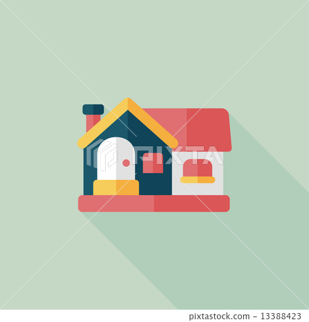 Building house flat icon with long shadow,eps10 - Stock Illustration ...