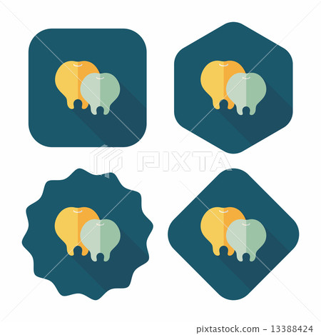 Tooth flat icon with long shadow Tooth flat icon with long shadow 13388424