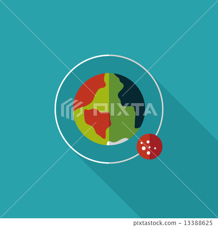 Space planet flat icon with long shadow,eps10 13388625