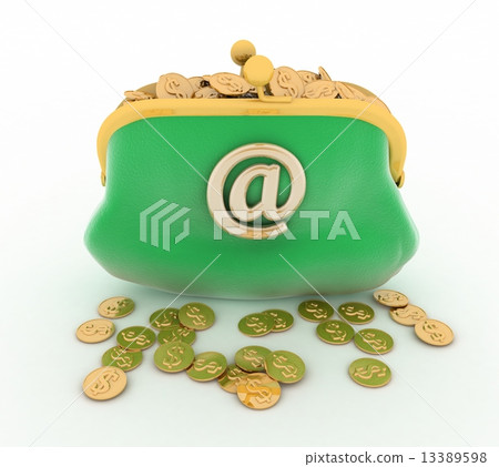 Electronic purse  on a white background 13389598