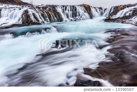 beautiful bruarfoss falls in Iceland 13390507