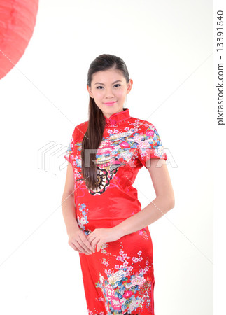 Chinese Woman Dress Traditional Cheongsam with Tanglung Chinese Woman Dress Traditional Cheongsam with Tanglung 13391840