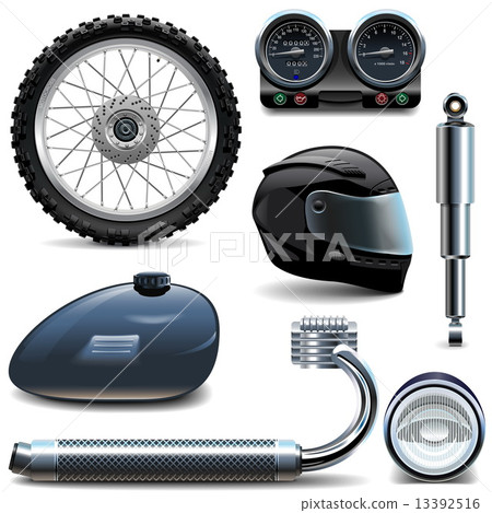 Vector Motorcycle Spares Icons 13392516