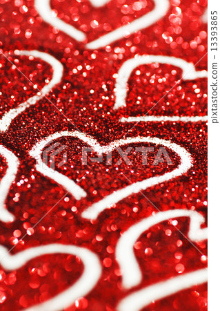 Glitter background with hearts 13393865