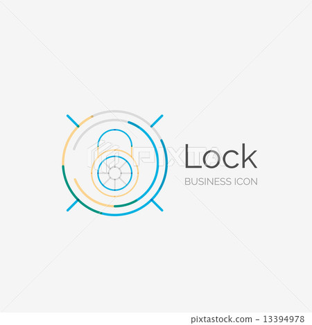 Thin line neat design logo, lock concept Thin line neat design logo, lock concept 13394978