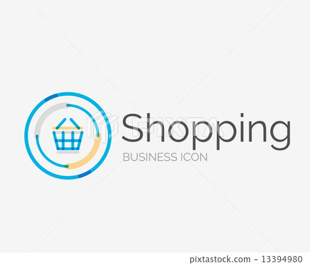 Thin line neat design logo, shopping cart icon Thin line neat design logo, shopping cart icon 13394980