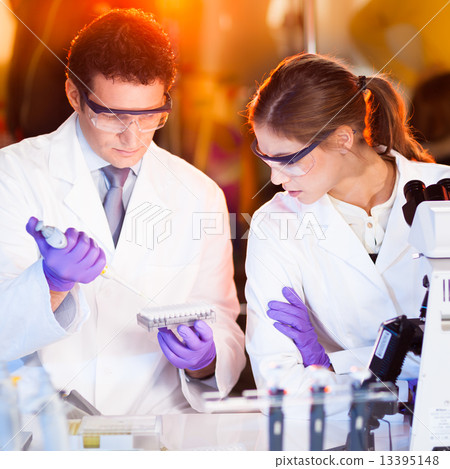Scientist pipetting. 13395148