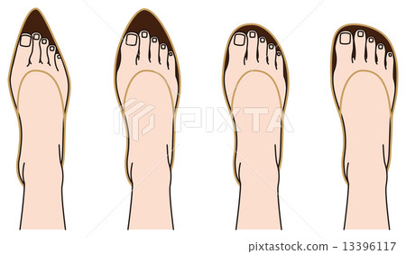 鞋子的形狀和腳 13396117