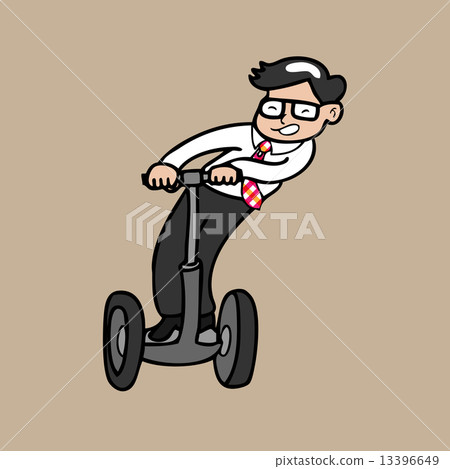 Businessman on segway glasses Businessman on segway glasses 13396649
