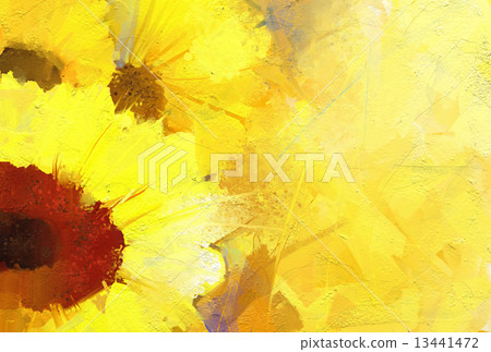 Oil painting golden sunflower background. Oil painting golden sunflower background. 13441472