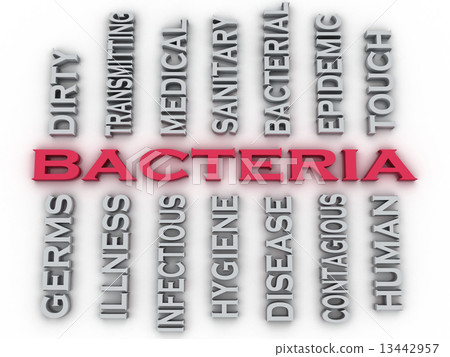 3d image Bacteria issues concept word cloud background 13442957
