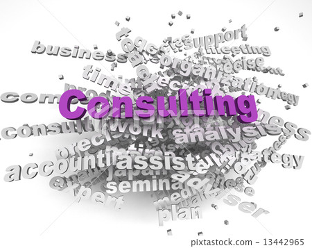 3d image Consulting issues concept word cloud background 13442965