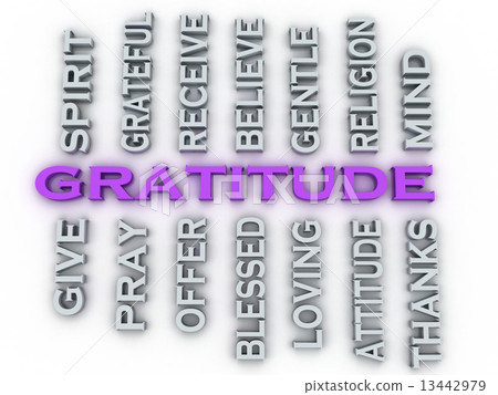 3d image Gratitude issues concept word cloud background 13442979