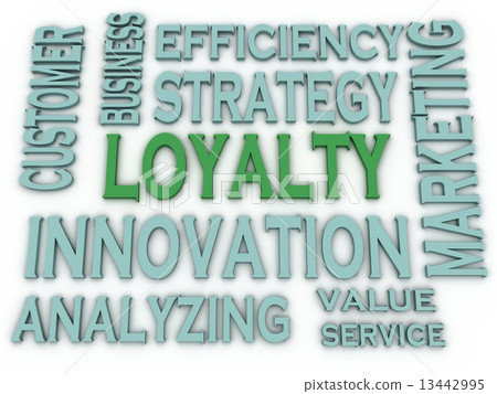 3d imagen Loyalty issues concept word cloud background 13442995