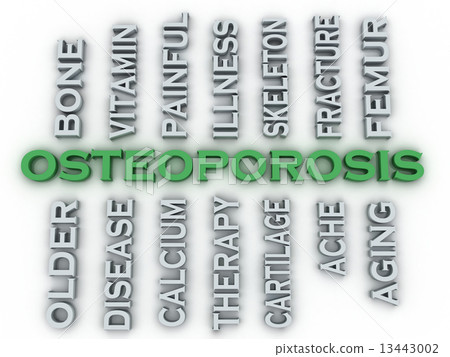 3d image Osteoporosis issues concept word cloud background 3d image Osteoporosis issues concept word cloud background 13443002