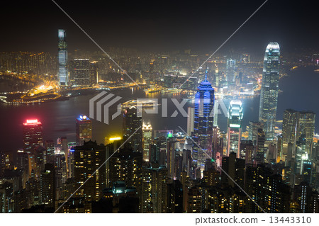香港太平山頂夜景 香港太平山頂夜景 13443310