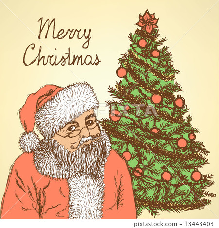 Sketch Christmas set in vintage style Sketch Christmas set in vintage style 13443403