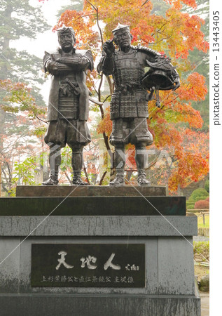 上杉景勝、直江賢治銅像 / 上杉神社（山形縣米澤市） 13443405