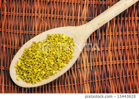 Bee pollen grains on the braided Surface  13443628